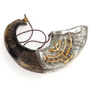 Barsheshet-Ribak Menorah Silver-Plated Anointing Oil Ram’s Shofar