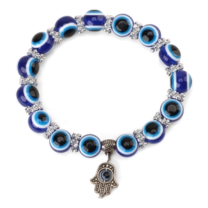 Evil Eye Beaded Kabbalah Bracelet with Hamsa