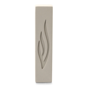 Small Flame-Shaped Shin Mezuzah Case