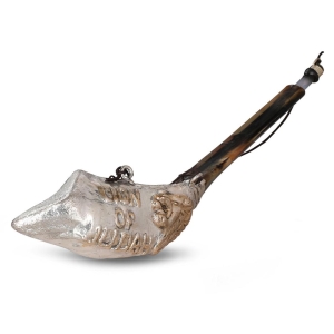 Silver Plated Lion of Judah Anointing Oil Ram's Shofar
