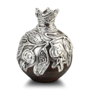 Handmade Ceramic Pomegranate with Sterling Silver and Ancient "Jerusalem" Text