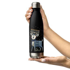 Oy Deer Stainless Steel Hanukkah Water Bottle