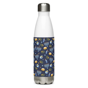 Hanukkah Symbols Stainless Steel Water Bottle