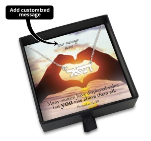 You Rise Above Them All Gift Box With Customizable Hebrew Name Necklace - Add a Personalized Message For Someone Special!!!