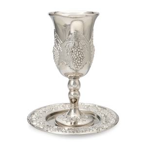 Stunning Grape Motif Kiddush Cup Set 