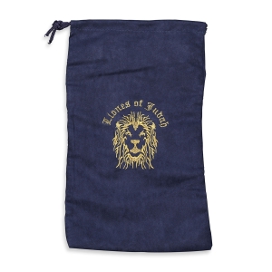 Velvet Shofar Bag Embroidered with Lion of Judah Design