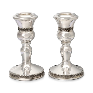 Traditional Yemenite Art Royal Handcrafted Sterling Silver Shabbat Candlesticks