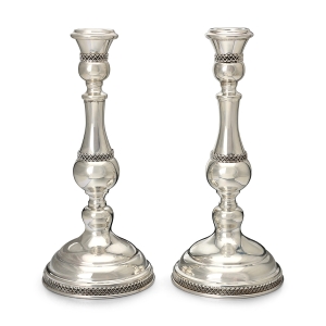 Grand Handmade Sterling Silver Shabbat Candlesticks With Filigree Design By Traditional Yemenite Art