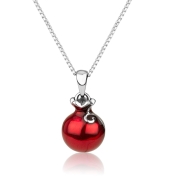 Marina Jewelry Silver Swirled Pomegranate Necklace