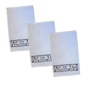 Set of 3 Embroidered Netilat Yadayim Towels - Shana Tova