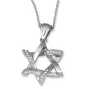 Anbinder Jewelry Stylish Diamond-Accented 14K Gold Star of David Pendant (Choice of Colors)