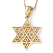 Composite Star of David 14K Gold Pendant Necklace