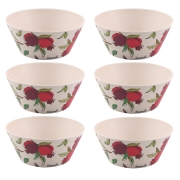 Yair Emanuel Bamboo Cereal Bowl with Pomegranate Design (Set of 6)