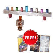 Yair Emanuel Hanukkah Judaica Gift Set - Buy a Designer Hanukkah Menorah and Dreidel, Get Deluxe Hanukkah Candles For FREE!
