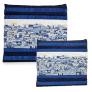Yair Emanuel Jerusalem View Tallit and Tefillin Bag Set - Blue 