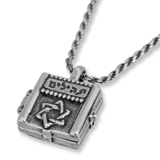Silver Reversible Necklace with Microfilm Book of Psalms