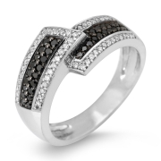 Anbinder 14K White Gold Overlapping Ring with Diamonds