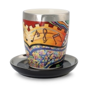 Jordana Klein "Judaism of Joy" Kiddush Cup and Saucer