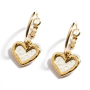 Danon Two-Tone Double Heart Earrings