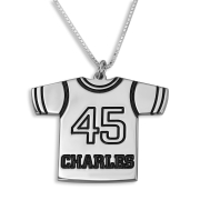 Sterling Silver Sports Jersey Name Necklace
