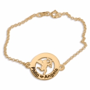 Double Thickness Gold-Plated Personalised Cupid Bracelet