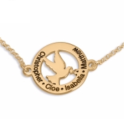  Double Thickness Gold-Plated Personalized Dove Bracelet for Mom