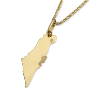 14K Yellow Gold Land of Israel Pendant Necklace