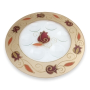 Lily Art Rosh Hashanah Glass Plate with Gold Pomegranate Border  