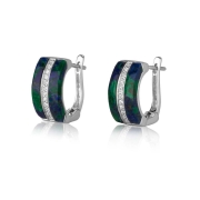 Marina Jewelry 925 Sterling Silver and Eilat Stone Earrings 