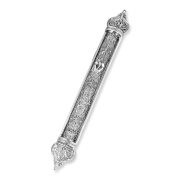 Traditional Yemenite Art Handcrafted Sterling Silver Extra Large Mezuzah Case With Refined Design