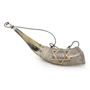 Star of David Silver-Plated Anointing Oil Ram’s Shofar