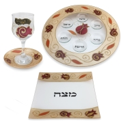 Must-Have Passover Seder Set By Lily Art - Pomegranates (Red)