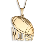 14K Gold English Football Name Necklace