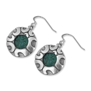 Sterling Silver and Eilat Stone Swirl Earrings