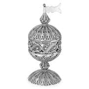Traditional Yemenite Art Handcrafted Sterling Silver Besamim Spice Box With Refined Filigree Design