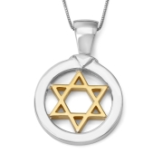 Round Star of David Sterling Silver Necklace