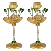 Yair Emanuel and Orna Lalo Yellow and Green Flower Candlesticks 