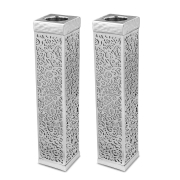 Yair Emanuel Tall Square Aluminum & Copper Candlesticks – Silver