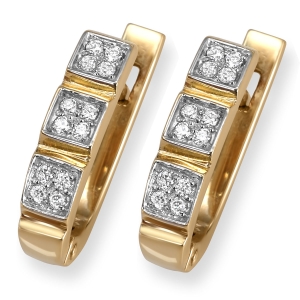 14K Gold Earrings With Designer Diamond Settings