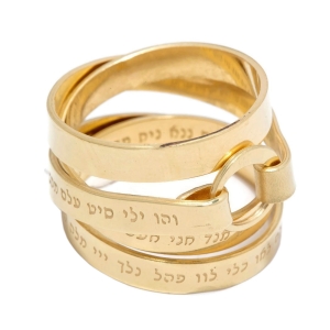 18K Gold-Plated Wrap Kabbalah Ring – 72 Names of God