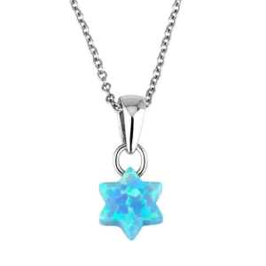 Marina Jewelry Star of David Opal and 925 Sterling Silver 