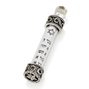 925 Sterling Silver Mezuzah Pendant – Ten Commandments