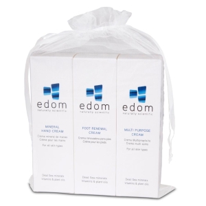 Edom Dead Sea Body Treat Kit: Hand Cream, Foot Renewal Cream, Multi Purpose Cream