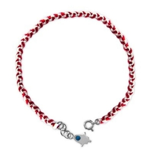 Red String Silver Hamsa Kabbalah Bracelet