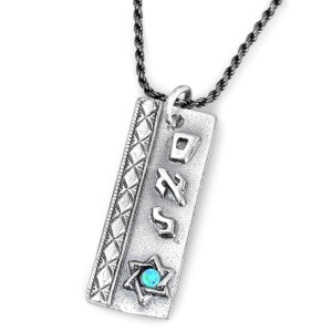 Handcrafted 925 Sterling Silver Kabbalah Pendant With Opal Stone – Abundance