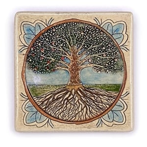 Art in Clay Handmade Ceramic Tree of Life Plaque Wall Hanging