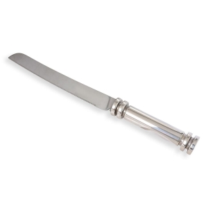 Bier Judaica 925 Sterling Silver Smooth 'Disc' Challah Knife