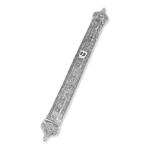 Traditional Yemenite Art Deluxe Handcrafted Sterling Silver Extra Large Mezuzah Case With Filigree Design