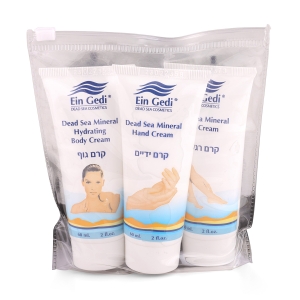 Ein Gedi Dead Sea Mineral Trio Kit: Travel Hand Cream, Travel Foot Cream & Travel Body Lotion