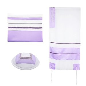 Purple Stripes and Decorative Pattern Pattern Women's Tallit